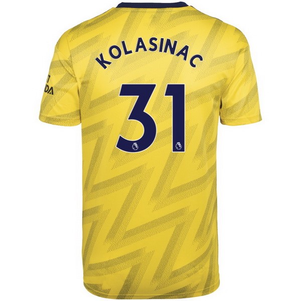 Maillot Football Arsenal NO.31 Kolasinac Exterieur 2019-20 Jaune